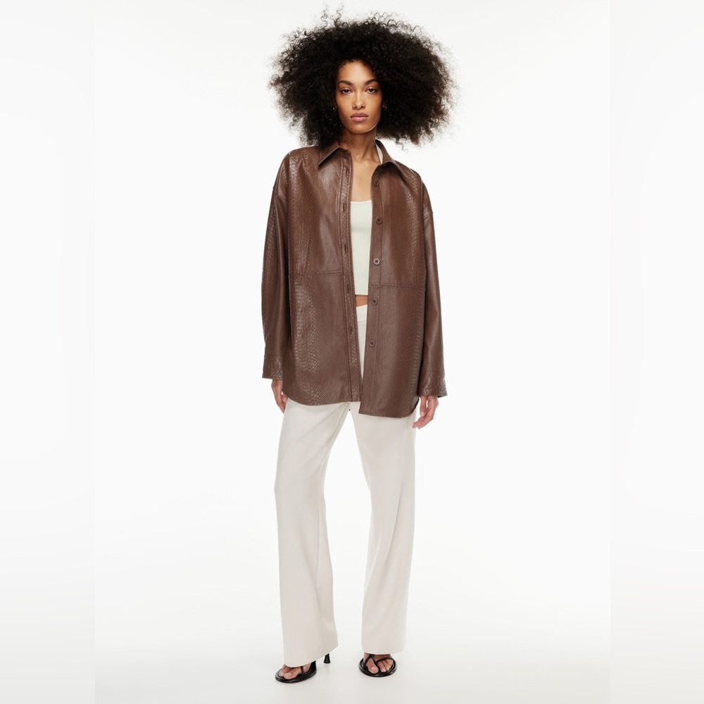 ARITZIA Babaton Pelli Shirt Jacket Pinecone Brown Size XS